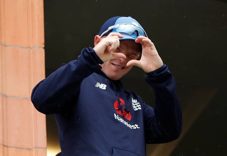 England's Ollie Pope during the rain delay at Lord's