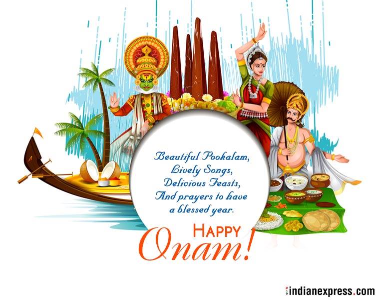 Happy Onam Wallpaper Background Stock Vector - Illustration of onam, event:  55099767