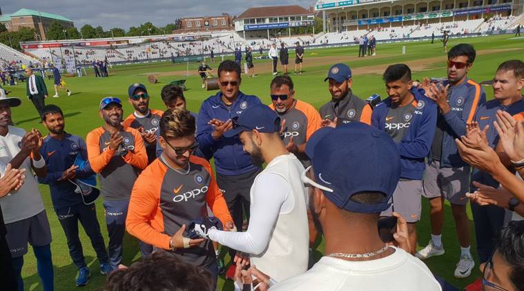 Virat Kohli and Rishabh Pant before start of third Test against England in Nottingham