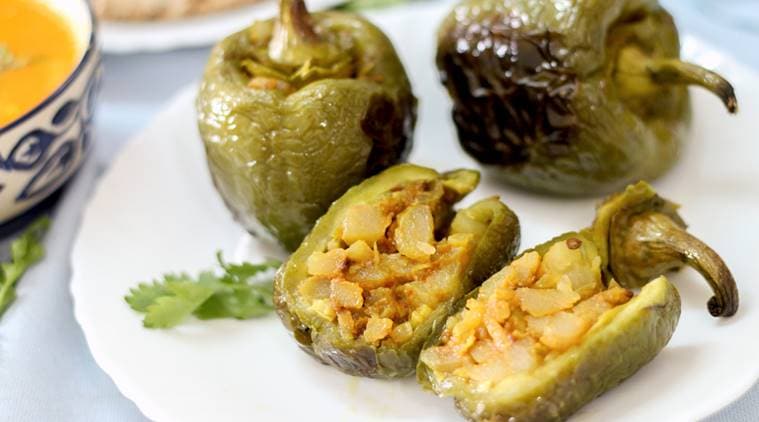 Potato Stuffed Capsicum, Potato Stuffed recipes, capsicum recipes, potato recipes, food, recipes, indian express, indian express news
