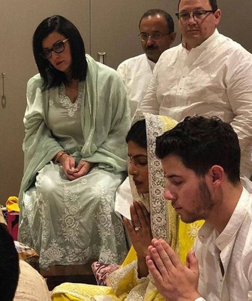 Nick Jonas' parents Denise Miller-Jonas and Paul Kevin Jonas Sr at priyanka chopra and nick jonas rituals