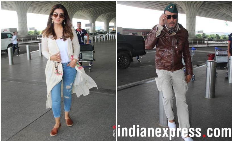 Raveena Tandon and Jackie Shroff