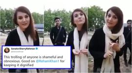 reham khan, imran khan, rehman khan trolled, rehman khan UK park heckled video, rehman khan attack video, reham khan book, reham khan son video, indian express, viral news, viral videos, pakistan news