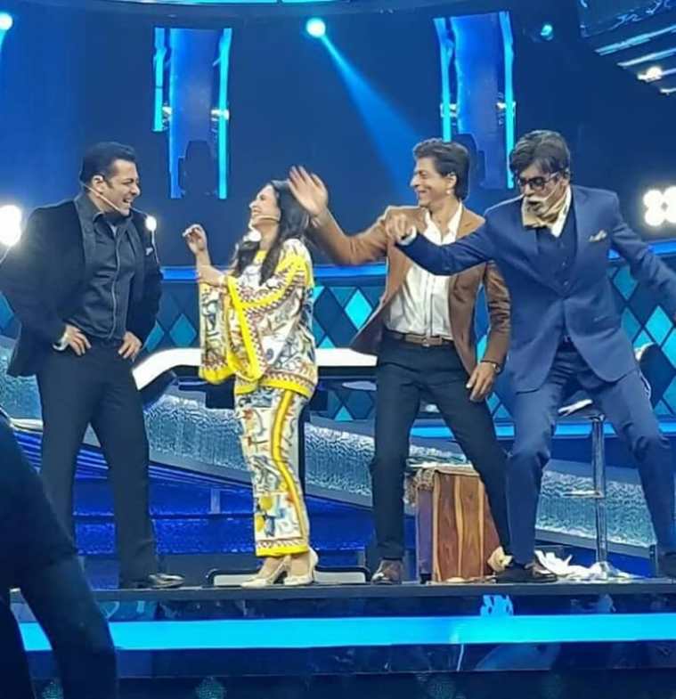 shah rukh khan, salman khan on the sets of dus ka dum