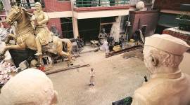 Sutar with his works. (Express photo/Praveen Khanna)