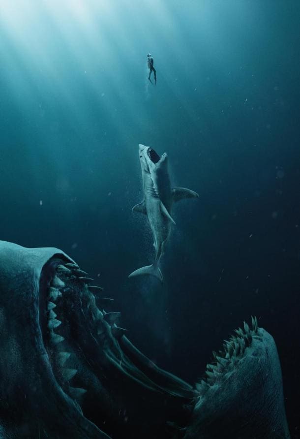 jason statham battles a prehistoric shark meg see jason statham battles a prehistoric shark meg see