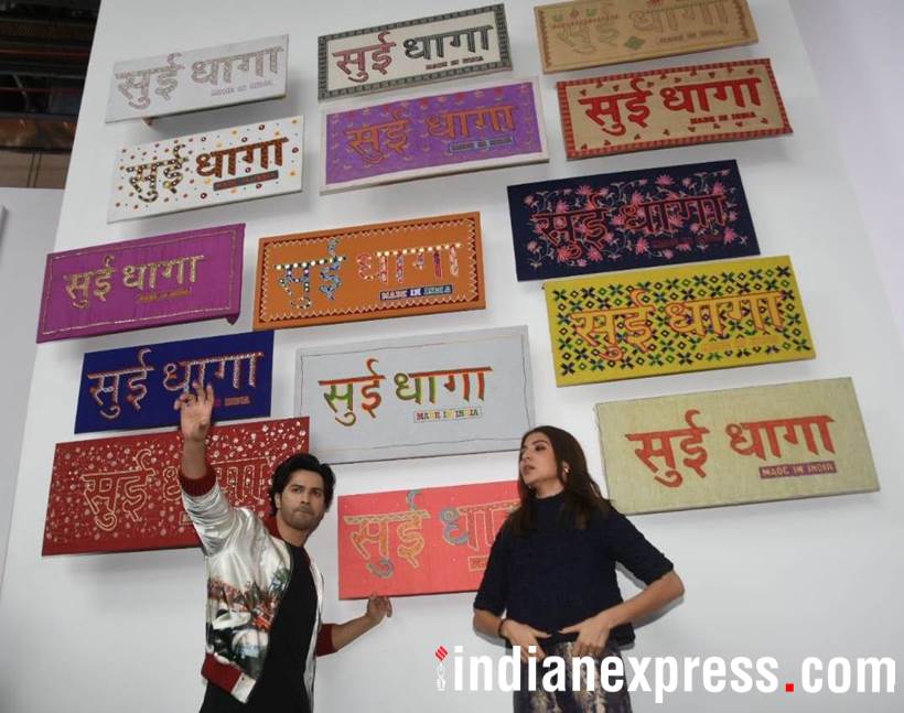 Varun Dhawan and Anushka Sharma at Sui Dhaaga trailer