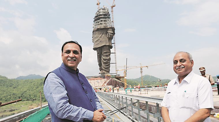 Gujarat: Vijay Rupani, Nitin Patel review work of Statue of Unity