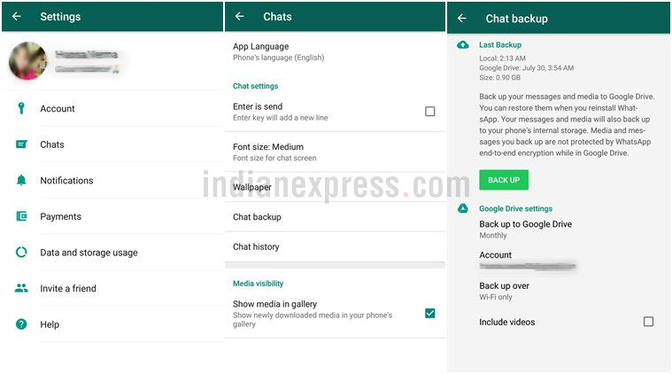 whatsapp backup gmail account