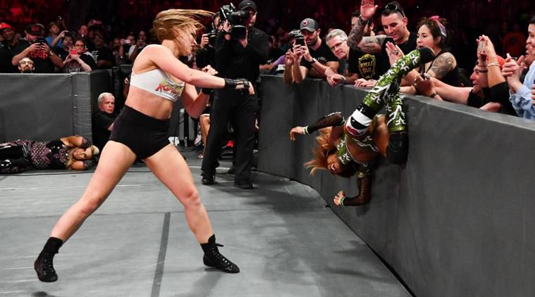 Ronda Rousey and Alicia Fox on WWE Raw