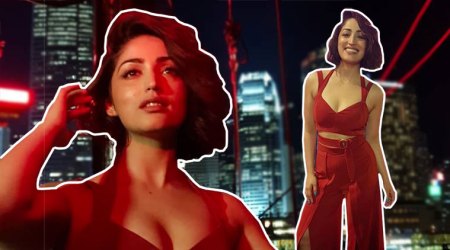 Yami Gautam makes for a pretty picture in this rust-coloured outfit