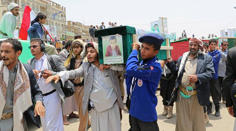 Yemen buries children killed by air strike, Saudi Arabia insists raid 'legitimate'