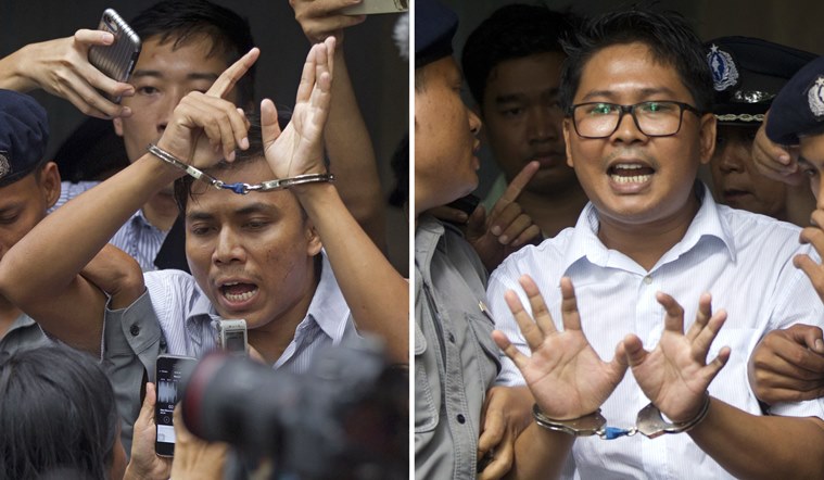 Reuters reporters myanmar, myanmar reuters journalist, Wa Lone Reuters, Kyaw Soe Oo Reuters, Reuters journalist jailed, jailed reporters myanmar, myanmar reuters reporters, Aung San Suu Kyi, Myanmar journalist, Indian express, latest news, world news