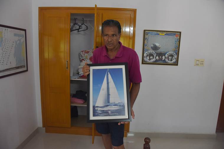 Abhilash Tomy, Abhilash tomy recue, Navy Commander Abhilash Tomy, Abhilash Tomy boat, Thuriya, Indian navy, kerala, Golden Globe race, who is Abhilash Tomy, GGR 2018, Indian ocean, INSV Mhadei, Big picture story, Indian express