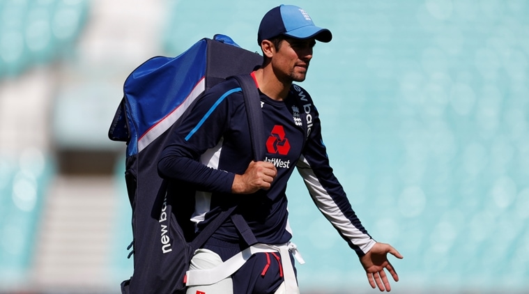 England's Alastair Cook during nets