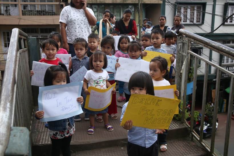 Poshan Maah, healthy eating, Poshan Maah mizoram, mizoram children activists, mizoram children rally, mizoram anganwadi rally, mizoram healthy eating rally, indian express news