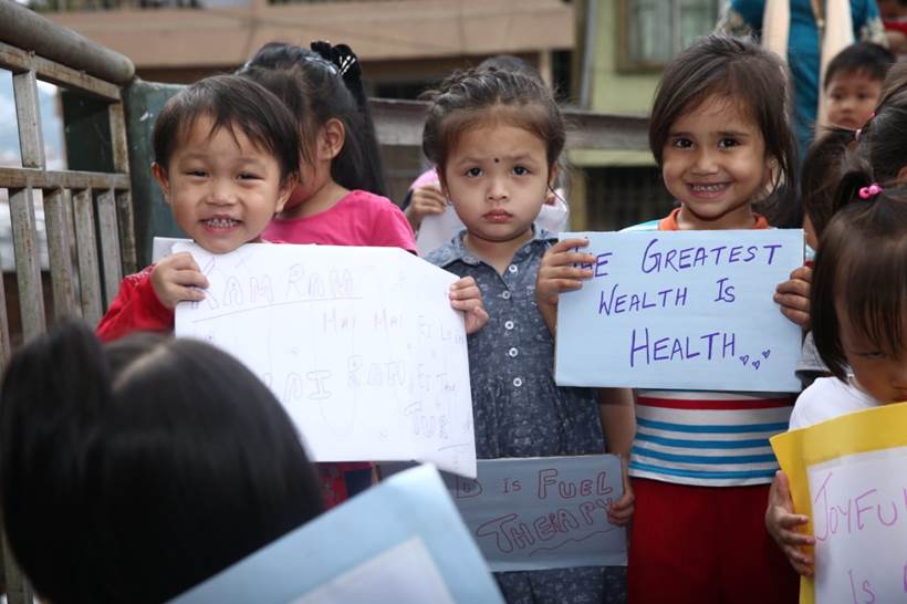 Poshan Maah, healthy eating, Poshan Maah mizoram, mizoram children activists, mizoram children rally, mizoram anganwadi rally, mizoram healthy eating rally, indian express news