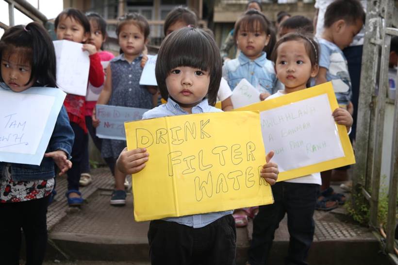 Poshan Maah, healthy eating, Poshan Maah mizoram, mizoram children activists, mizoram children rally, mizoram anganwadi rally, mizoram healthy eating rally, indian express news