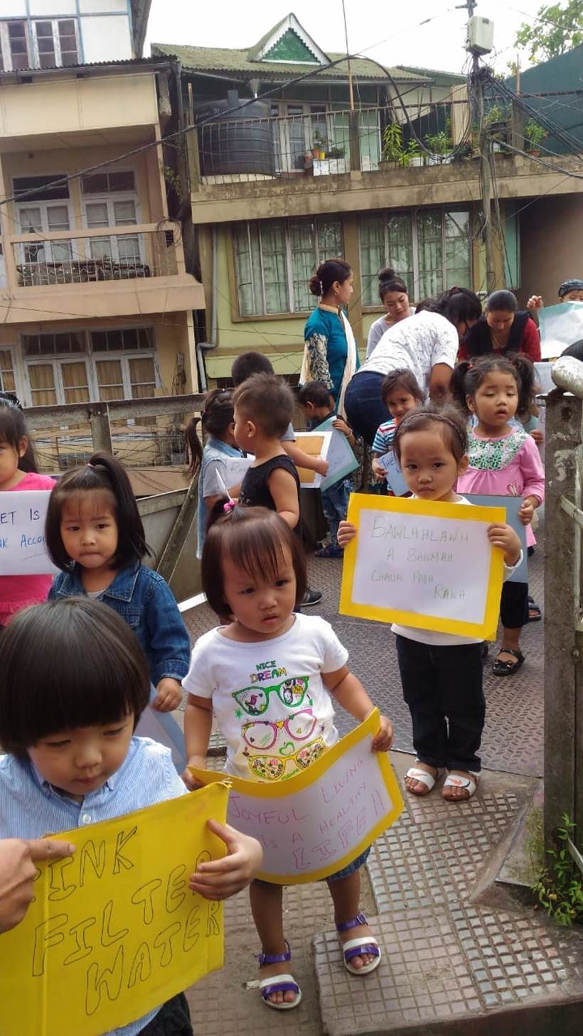 Poshan Maah, healthy eating, Poshan Maah mizoram, mizoram children activists, mizoram children rally, mizoram anganwadi rally, mizoram healthy eating rally, indian express news