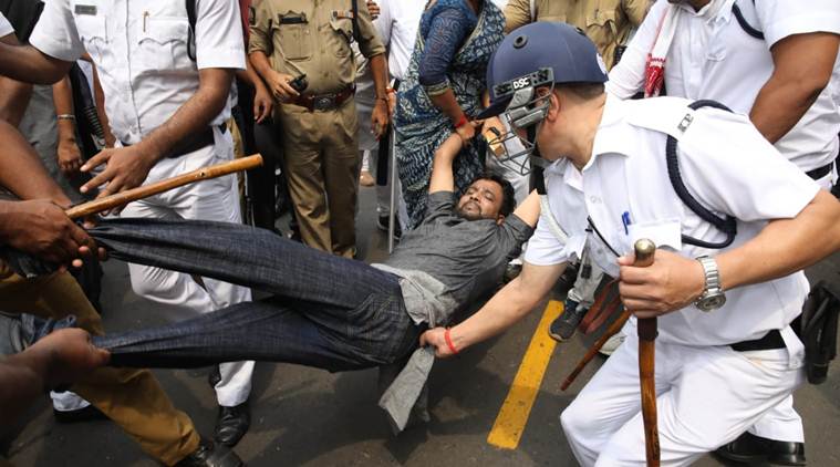 As many as 2,000 BJP activists were arrested, with the party demanding their immediate and unconditional release. (Express photo/Partha Paul)