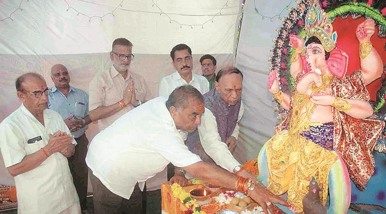Ganesh Chaturthi celebrations at the Congress headquarters.