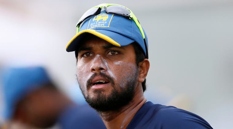Sri Lanka's captain Dinesh Chandimal looks on during a practice session ahead of their first test cricket match against South Africa.