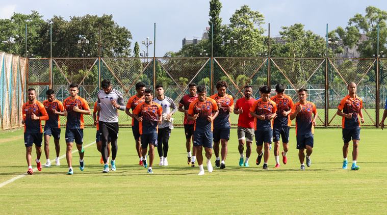 ISL club Delhi Dynamos players in training