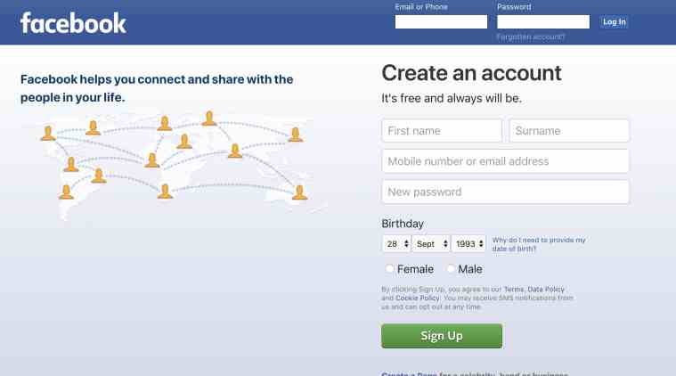 facebook login sign in