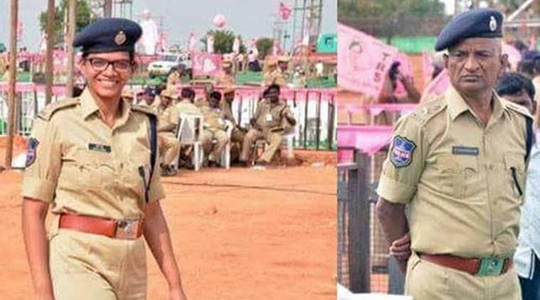 Image result for Deputy Commissioner of Police A.R. Umamaheswara Sarma feels proud to salute his senior officer Sindhu Sarma, who is Superintendent of Police of Jagtiyal district of Telangana.