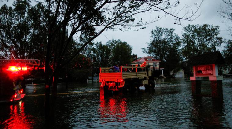 Florence plows inland, leaving five dead, states flooded