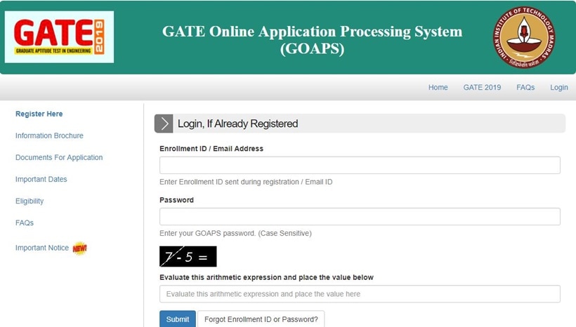 gate 2019, gate 2019 application, gate.iitm.ac.in, iit madras, gate 2019 syllabus, gate 2019 exam date