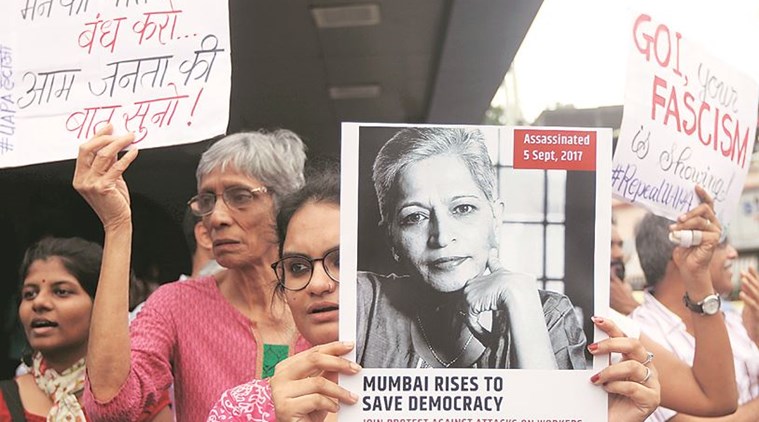 Students, activists mark Gauri Lankesh’s first death anniversary with protest, slogans