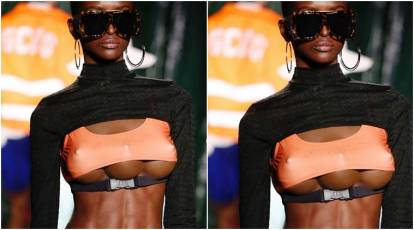 Bizarre but true: Models with three breasts walk the runway at Milan  Fashion Week