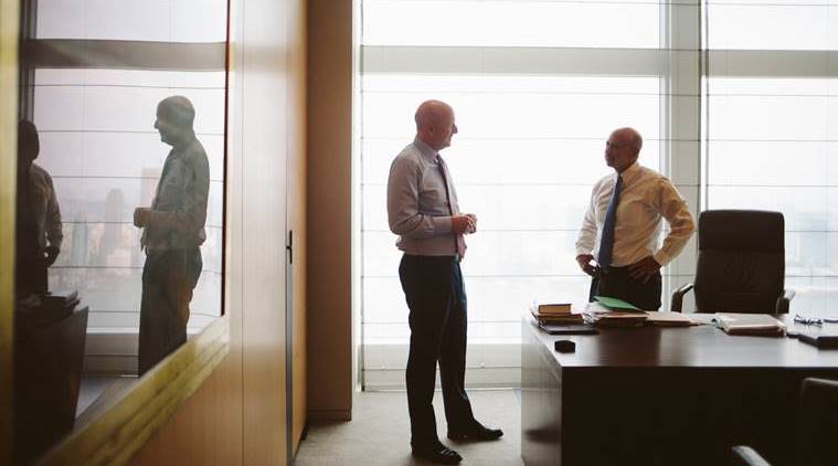 David M. Solomon, left, who is to become the chief executive of Goldman Sachs on Oct. 1, and Lloyd C. Blankfein, the man he will succeed, at the firm’s headquarters in July.CreditCreditJohn Taggart for The New York Times