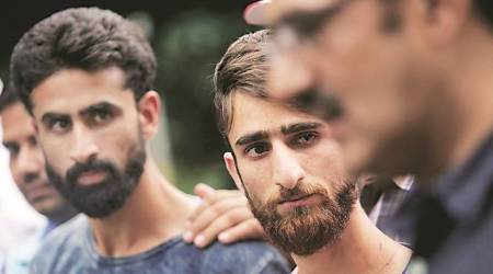 Parvez Ahmad Lone and Jamshed Zahoor Paul were arrested near Red Fort on Friday. (Express Photo by Praveen Khanna)