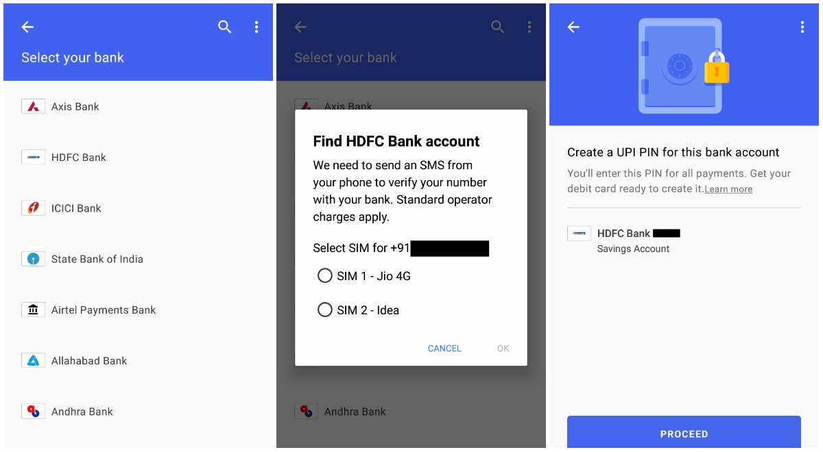 adding bank account to google pay