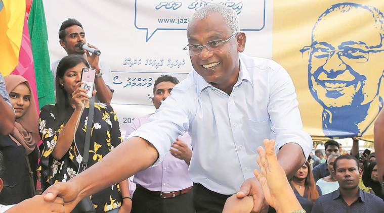 Maldives election, Ibrahim Mohamed Solih, Maldives election results, maldives election winner, Yameen Abdul Gayoom, India Maldives elections, Narendra Modi, India News, Indian Express