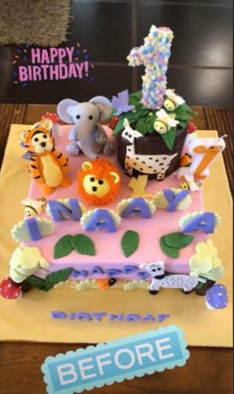 Inaaya Naumi Kemmu birthay cake