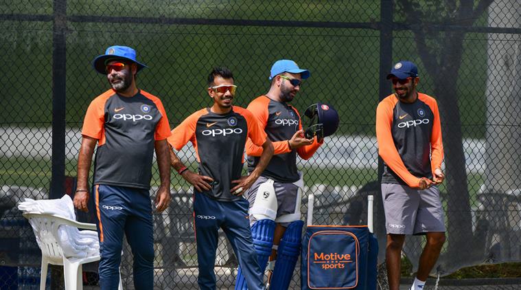 Indian cricket players practice for the Asia Cup in Dubai