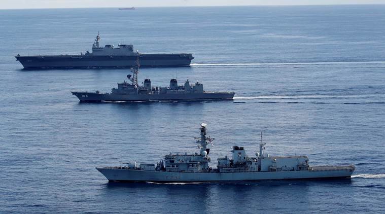 Japanese carrier drills with British warship heading to contested South ...