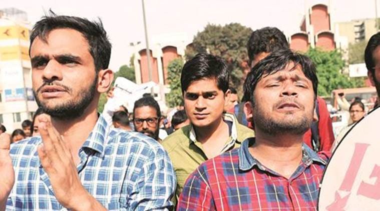 jnu sedition, jnu sedition case, chargesheet, kanhaiya kumar, kanhaiya kumar cases, umar khalid, Anirban Bhattacharya, jnu campus slogans, indian express