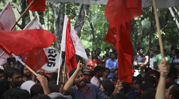 Scenes from the campus after the results were announced. (Express photo/Abhinav Saha)