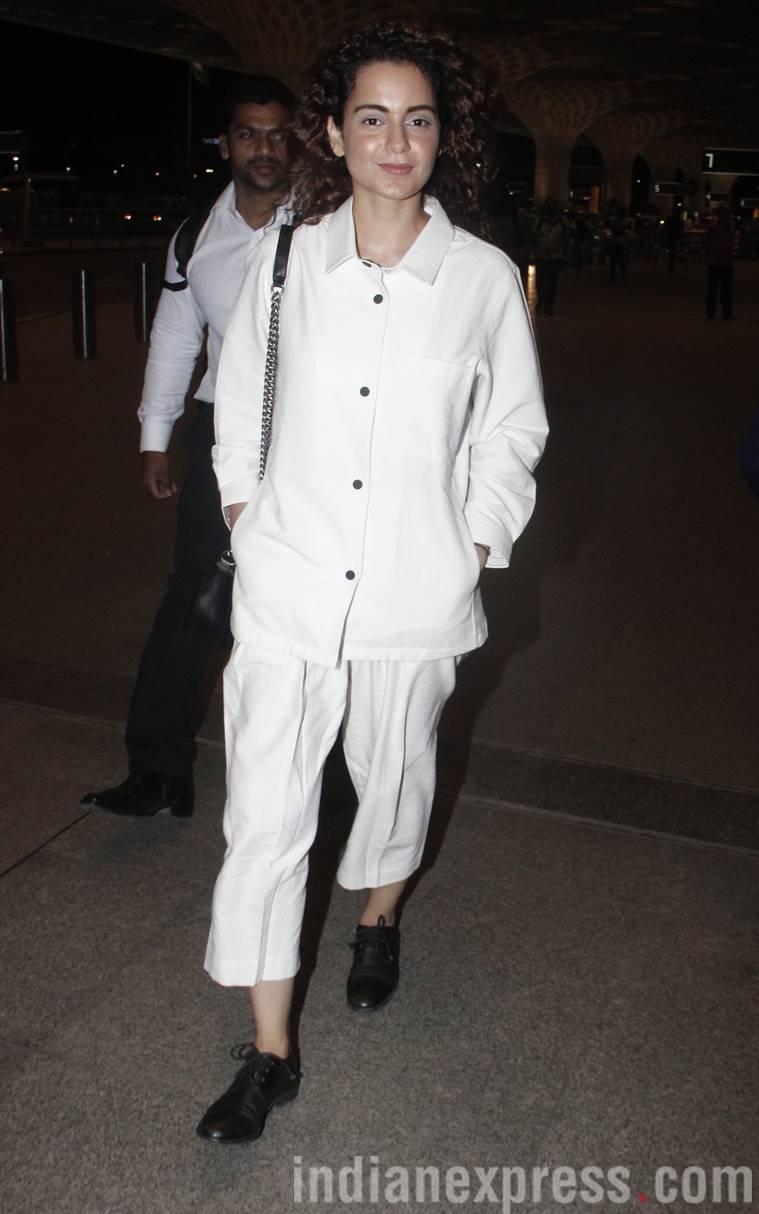 Kangana Ranaut, Kangana Ranaut airport, Kangana Ranaut bollywood fashion, Kangana Ranaut fashion style, Kangana Ranaut style file, indian express
