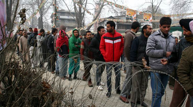 Jammu and kashmir, J&K local body polls, J&K local body elections, J&K local polls BJP candidate, J&K candidates, panchayat elections srinagar, indian express