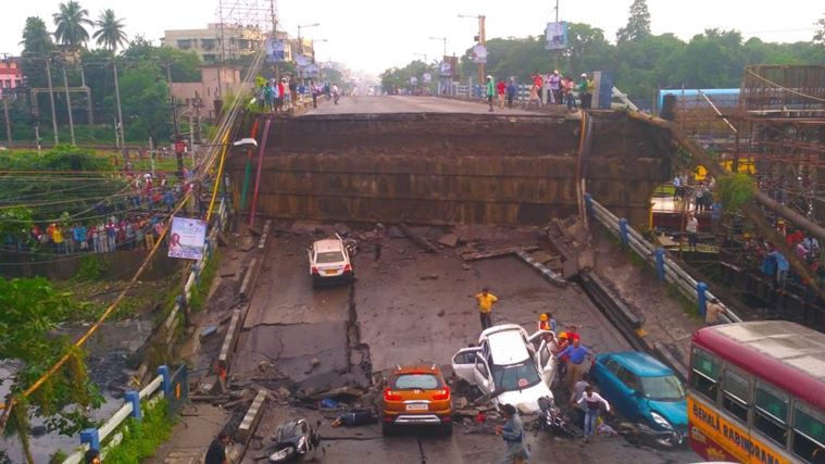 write a newspaper report on the majerhat bridge collapse in kolkata