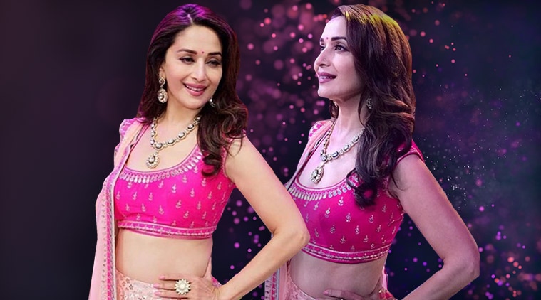 madhuri dixit, madhuri dixit anita dongre, madhuri dixit anita dongre lehenga, indian express, indian express news