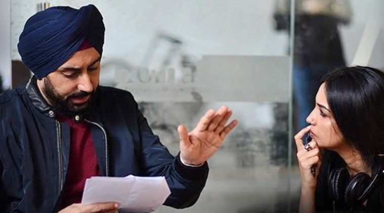 abhishek and kanika dhillon on the sets of manmarziyaan