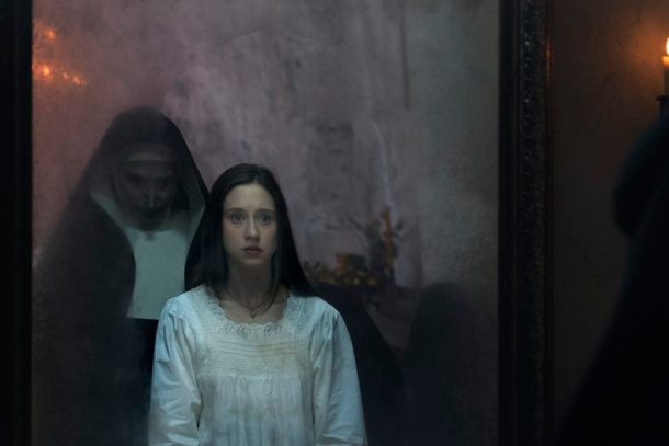 Bonnie Aarons as the nun and taissa farmiga as sister irene