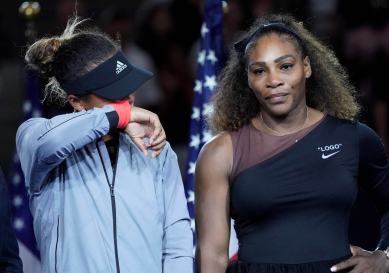 Naomi Osaka and Serena Williams at the US Open 2018 Final