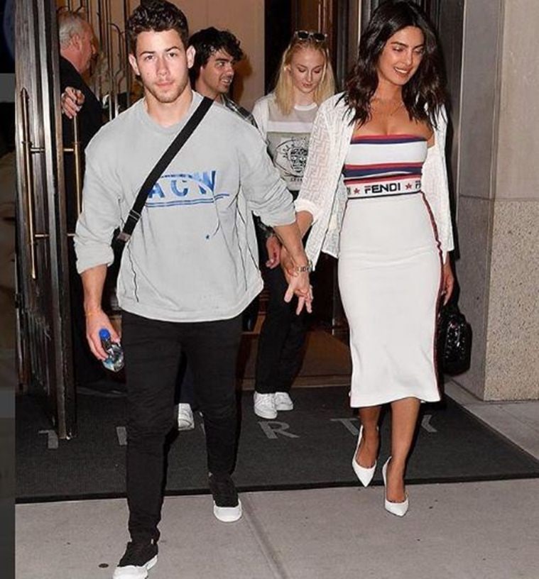 priyanka chopra, nick jonas at serena williams us open match